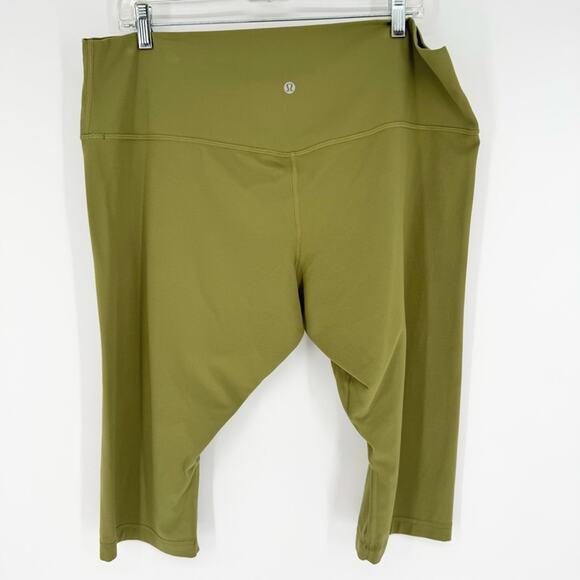 Lululemon Align High-Rise Crop Capri Leggings 17" In Bronze Green Plus Size 20 - Picture 10 of 12